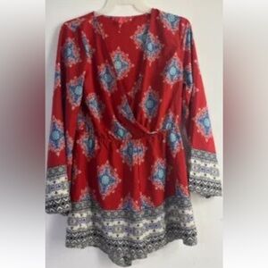 Chelsea & Violet Red and Blue Patterned Romper